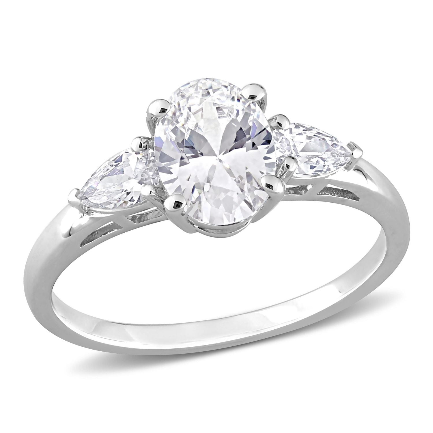 Miabella 3-1/2 Carat T.G.W. Cubic Zirconia Sterling Silver 3-Stone Engagement Ring
