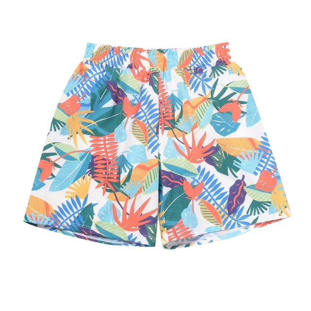MIASHUI Boys Swim Trunks Little Boys Swim Shorts Bathing Suit Beach Board Shorts,Light Blue,110