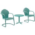 thumbnail image 1 of Crosley Furniture Tulip 3 Piece 22"Round Metal Patio Conversation Set in Blue, 1 of 7