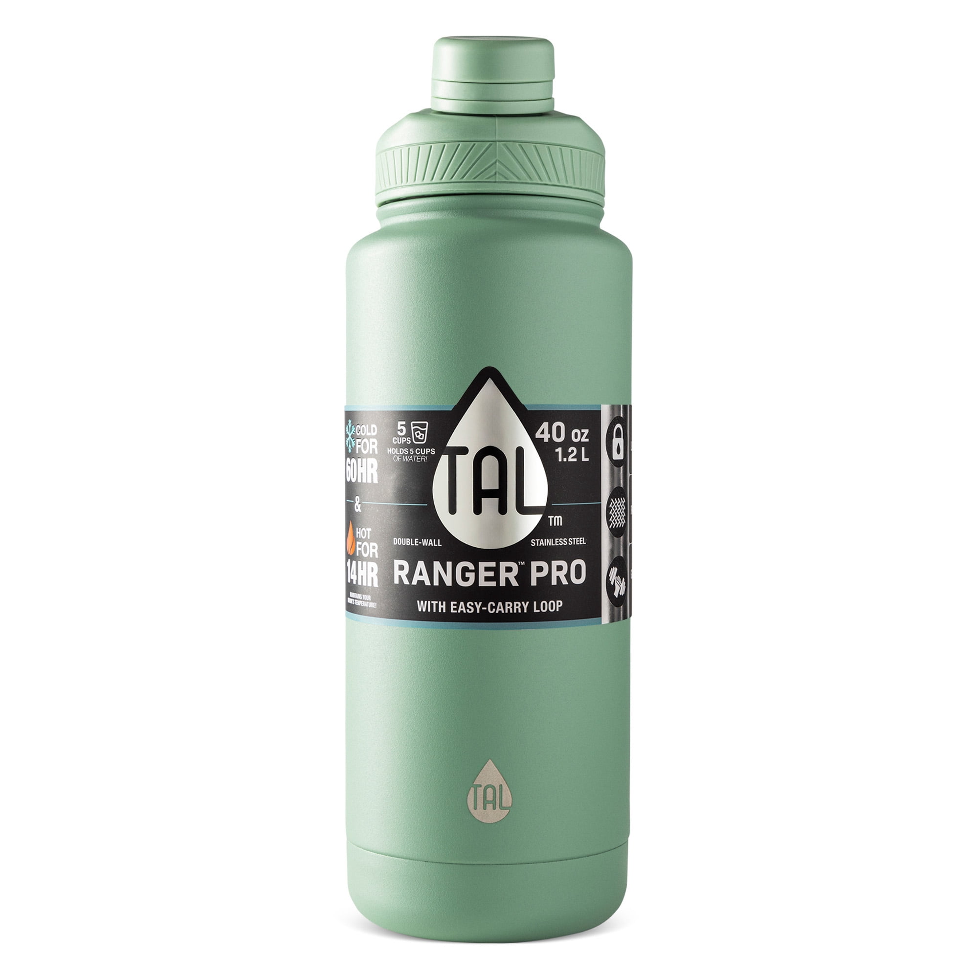 Bouteille d'eau TAL Ranger en acier inoxydable 40 oz, sauge