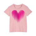 thumbnail image 1 of Posijego T-Shirts de la Saint-Valentin pour Enfants, T-Shirt Graphique avec Cœur, Garçons Filles, Col Rond, Manches Courtes, Hauts Mignons, 1 of 4
