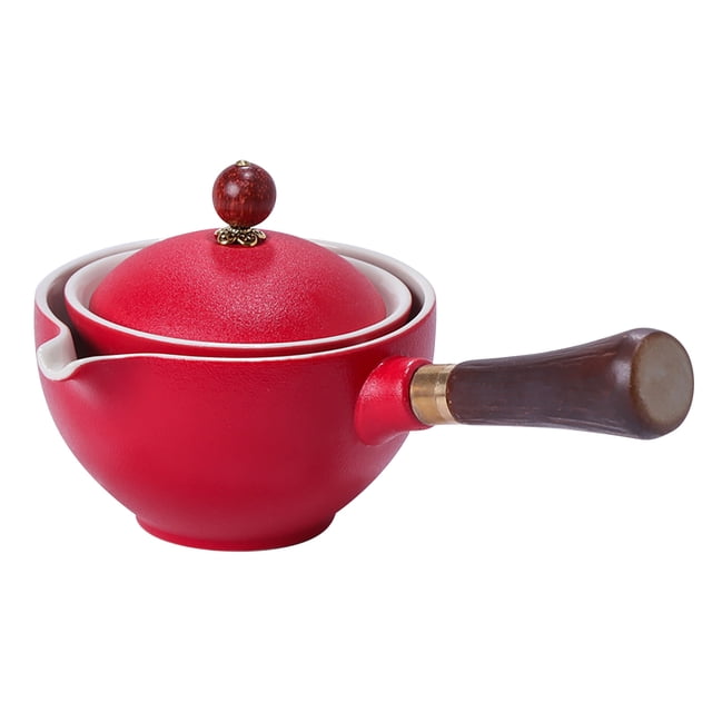 Yhmxh Kitchen Gadgets Cooking Gadgets Kitchen Gifts Home and Kitchen 360 Degree Rotating Tea Set Well Off Teapot Type Semi Automatic Kung Fu Tea Set Household tea pot