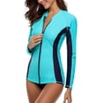 thumbnail image 1 of Haut Maillot Dermoprotecteur pour Femmes à Manches Raglan Longues, Fermeture Éclair devant, Chandail de Bain, 1 of 5