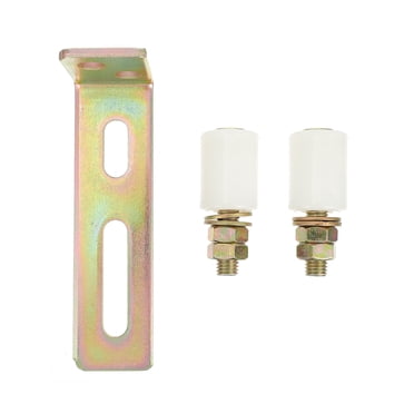 Nylon Guide Roller for Sliding Gate with LShaped Steel Post Bracket Golden 1.5 Inch Diameter