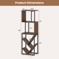 thumbnail image 3 of Gymax 6-Tier Bookshelf Industrial S-Shaped Geometric Bookcase w/ Display Shelves, 3 of 9