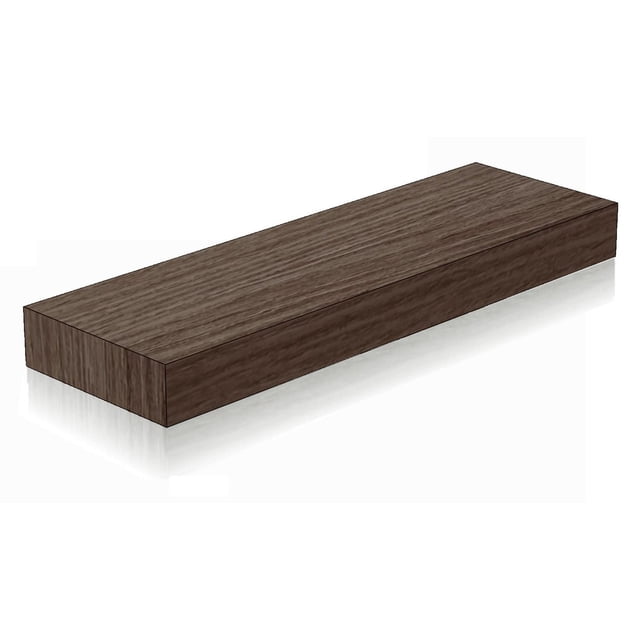 hometrends Chester Perfection Tablette Flottante en Fini Noyer, Tablette Rectangulaire en MDF avec texture de faux grain de Bois Conçue pour Camoufler la Quincaillerie de Montage pour un Effet Flottant, Mesurant Plus de 15 Pouces de long et 5 Pouces de Profondeur, Idéale pour Exposer des Articles Décoratifs, des Objets de Collection Ou des Récompenses.