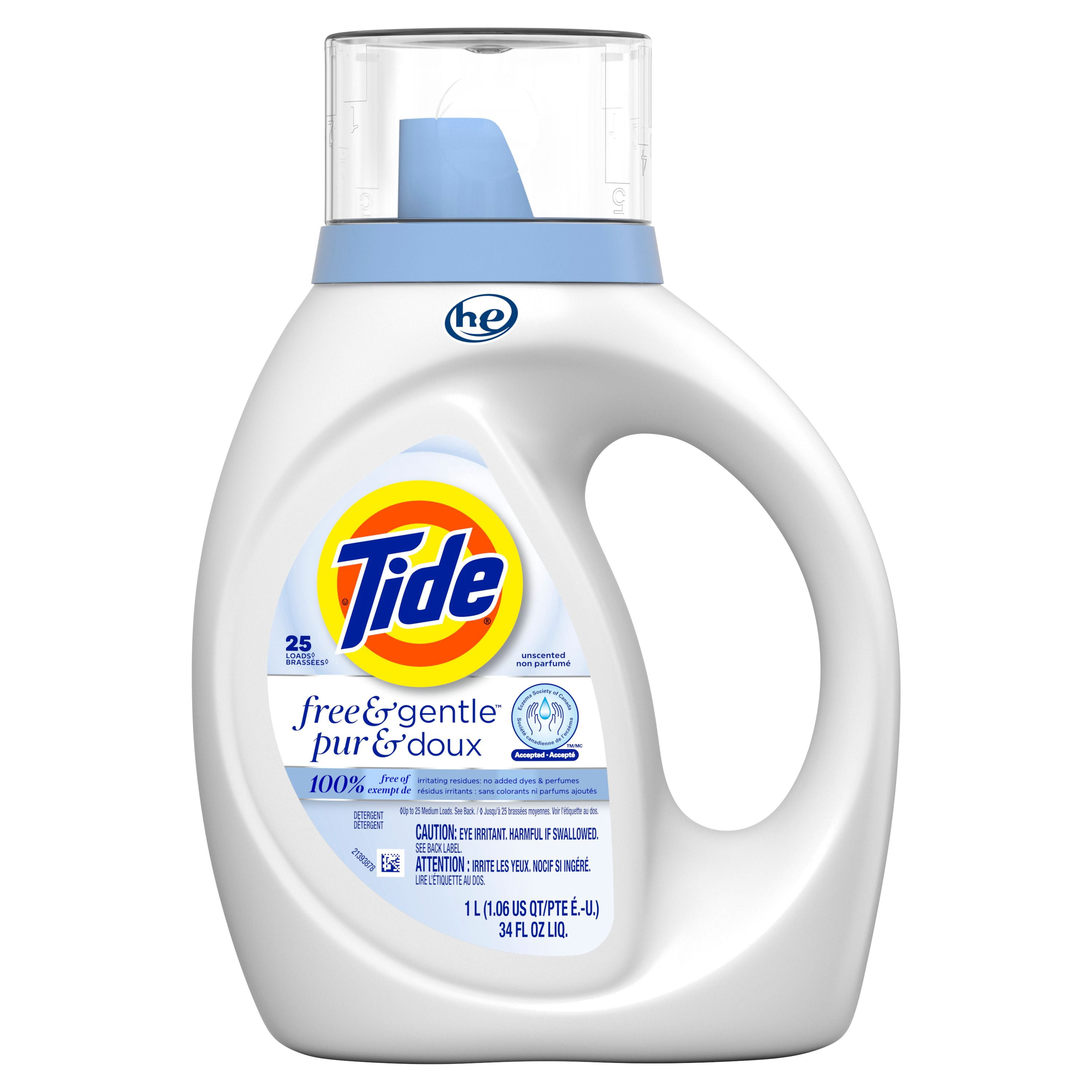 Tide Pur & Doux Détergent à Lessive Liquide, Tide Détergent à Lessive, Détergent à Lessive Propre, 1 Litre, 25 Brassées