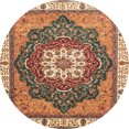 thumbnail image 1 of Ahgly Company Indoor Round Abstract Dark Sienna Brown Abstract Area Rugs, 3' Round, 1 of 6