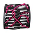 thumbnail image 3 of Women Stretchy Magic Hair Clip Double Slide Combs hair comb For Bun Updo Tools Rosy, 3 of 7