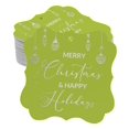 thumbnail image 1 of Inkdotpot Real Silver Foil Merry Christmas & Happy Text Tags Favor Bracket Shape Hang Pack Of 100 Paper Tags, 1 of 7