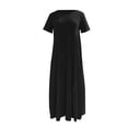 thumbnail image 5 of Robe à Manches Longues Femme Mode Estivale pour Femmes Robe Longue Ample Manches Courtes Col Rond Asymétrique à Étages Robe Longue de Plage Robe d'Été pour Femmes Robe d'Été Aguichant à Manches Longues, 5 of 5