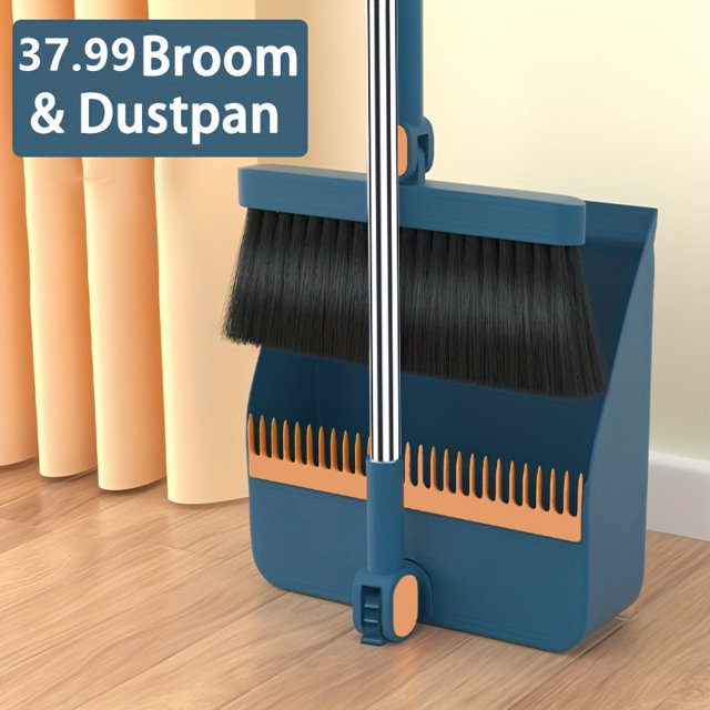 1 Set, Household Broom And Dustpan Set, Durable Sweeping Broom And Dustpan With
