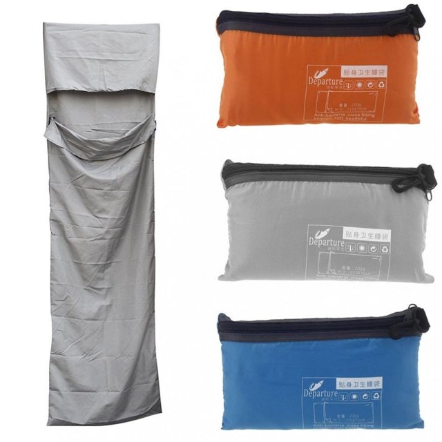 Fashion Spring Autumn Outdoor Camping Hiking Ultra Light Small Portable Envelope Sleeping Bag Grey Blue Orange