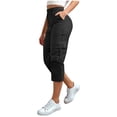 thumbnail image 2 of Mifsaly Pantalon Cargo Court Grande Taille pour Femmes, Capris Utilitaires Taille Haute avec Multiples Poches, Décontracté d'Été, Léger, Pantalon de Randonnée Extérieur, 2 of 8