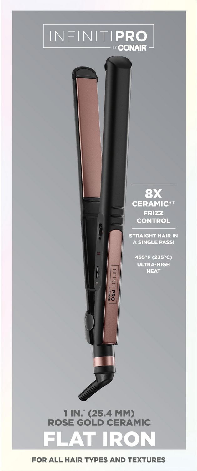 Infinitipro by Conair® Fer à Lisser en Céramique Rose Doré 1" 8x