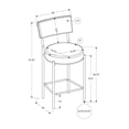 thumbnail image 2 of Monarch Specialties Barstool, Counter Height, Set Of 2, Kitchen, Black Leather Look, Black Metal, Contemporary, Modern, 2 of 3