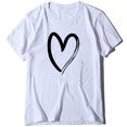 thumbnail image 4 of Besolor Tuniques d'Été pour Femmes à Imprimé de Cœurs, Col Ras du Cou, Manches Courtes, T-Shirts Décontractés Amples, Blouse de Sortie, 4 of 4