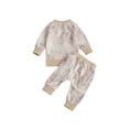 thumbnail image 2 of Diconna Ensemble de Vêtements pour Bébé Teinture sur Nœuds à Manches Longues, Col Rond, Chandail + Pantalon à Nouer, Hiver Printemps, 2 of 7
