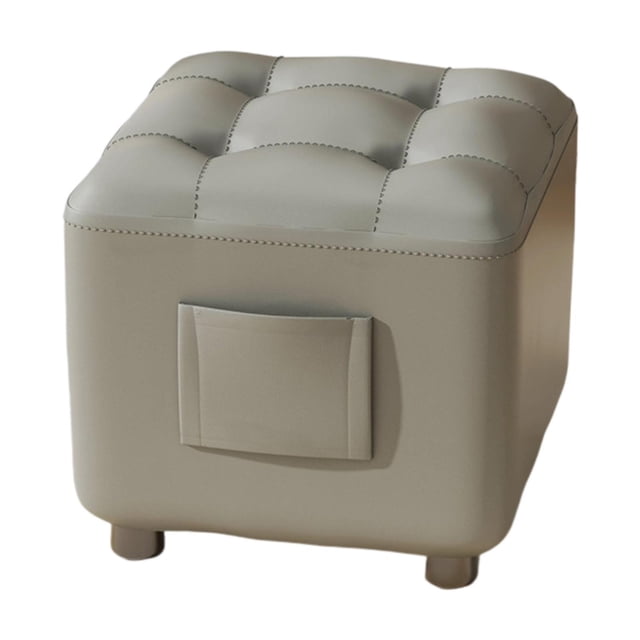 simhoa Small Foot Stool Ottoman Step Stool Footstool for Bedroom Living Room Indoor Gray