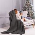 thumbnail image 3 of Unique Bargains Cotton Blanket Decorative Cable Knitted Throw Soft Knit Blankets, 3 of 10