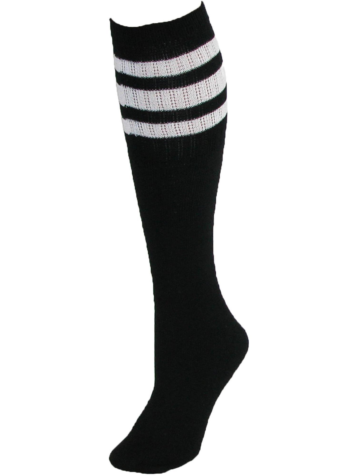 CTM® Chaussettes Tube Côtelées à Rayures (Lot de 4 Paires)