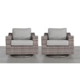 thumbnail image 3 of Living Source International Swivel Club Patio Chairs - Set of 2, Brown/Gray, 3 of 3