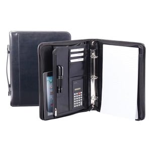 Bugatti RGB1107 Ring Binder Writing Case with Legal Size Writing Pad, Black, 1 Count