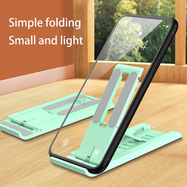 Ruiboury Folding Phone Holder Desktop Stand Smartphone Adjustable 6 Levels Tablet Universal Mount Mini Bracket Accessories Light Green