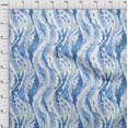 thumbnail image 4 of oneOone Rayon Medium Blue Fabric Abstract Craft Projects Decor Fabric Printed By The Yard 56 Inch Wide, 4 of 4