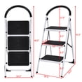 thumbnail image 2 of Costway 3 Step Ladder Folding Stool Heavy Duty Industrial Lightweight 330lbs Capacity, 2 of 10
