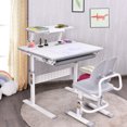 thumbnail image 3 of Gymax Table d'Étude Bureau Réglable W / Tilting Bureau, 3 of 10