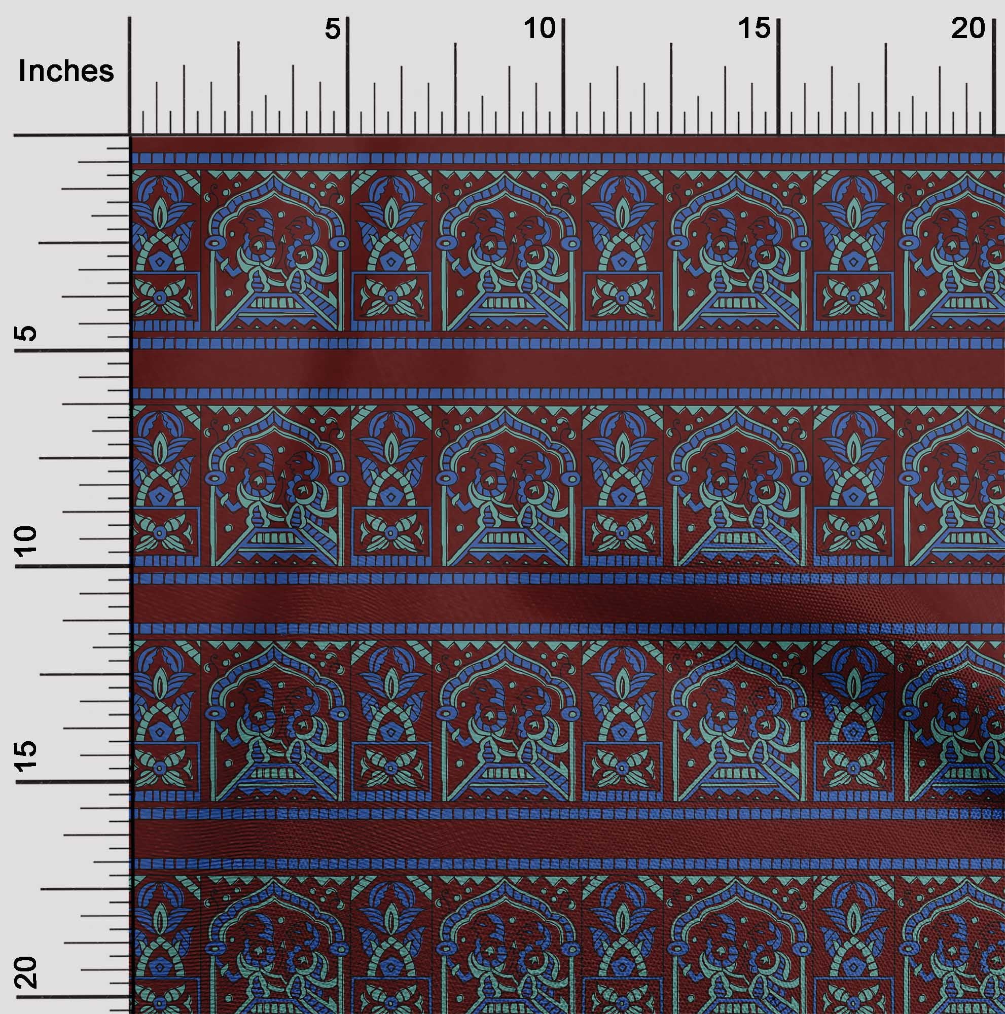 oneOone Viscose Chiffon Fabric Ethnic Block Print Fabric By Yard 42 Inch Wide