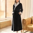 thumbnail image 2 of AherBiu Womens Robes Fuzzy Fleece Warm Robes Soft Winter Plush Long Bathrobes Housecoat with Pockets, 2 of 6