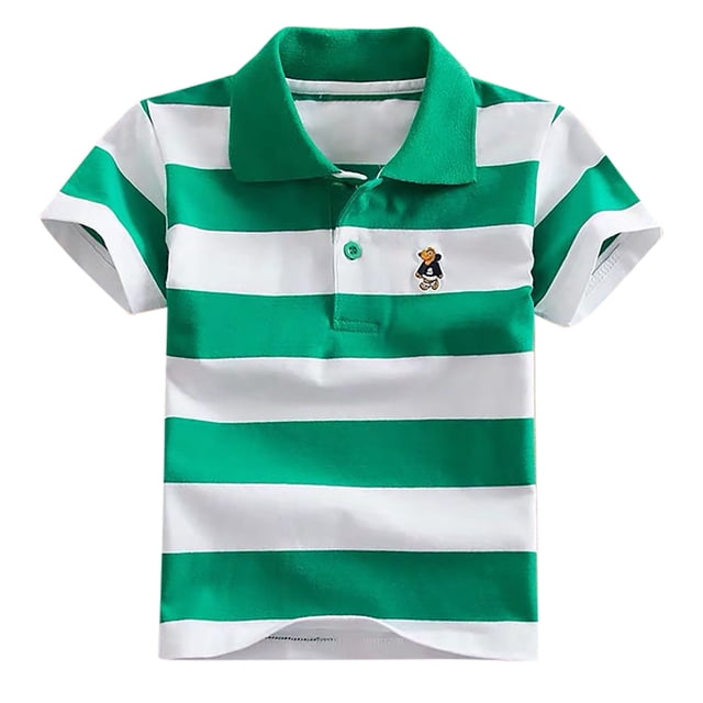 Polo pour Garçons Préados Chemise à Col Rayé Polo à Manches Courtes Garçons Chemises à Col pour Enfants Garçons 12-13 Ans Tenue pour Garçons