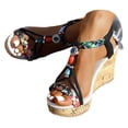 thumbnail image 1 of DXOUPM Sandales pour Femmes Bout Rond Sandales Compensées Confortables Bout Ouvert Sandales Habillées pour Dames, 1 of 3