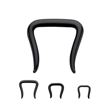 BodyJewelryOnline Black Pyrex Glass Septum Retainers 3 Sizes to Choose Nose Piercing From Men Women