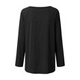thumbnail image 3 of Innerwin T-shirt Col Rond Femme Tee Travail Couleur Unie T-shirt Ample Noir P, 3 of 7