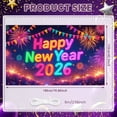 thumbnail image 2 of Colorful Fireworks 2026 New Year Banner Shiny Stars Happy New Year Display Champagne Glass Design Party Balloons 2026 Celebration Backdrop for New Year Party 2026 Celebration New Year Eve Event, 2 of 5