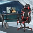 thumbnail image 2 of Goplus X-Shaped Gaming Desk & Racing Style Massage Chair Set Home Office Black+Red, 2 of 10