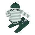 thumbnail image 1 of Baby Clothes Set  Romper with Long Sleeve Striped Pants and Hat, 1 of 9
