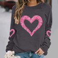 thumbnail image 3 of Yuyuzo Valentines Womens Sweatshirts Plus Size Fleece Lined Cute Heart Long Sleeve Shirts Loose Casual Pullover Tops, 3 of 6