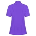 thumbnail image 2 of YONGHS Women's Short Sleeve Cross Collar Chef Coat Double Breasted Chef Jacket Kitchen Restaurant Work Uniform Purple L, 2 of 7