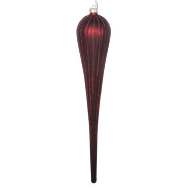 Vickerman MT195165D Ornement Glitter Drop Bourgogne 15,75 Po - 2 par Sac