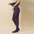 thumbnail image 3 of TIEVOSA Collants Transparents Gainants d'Halloween pour Femmes avec Motif Rayé Contrastant (Violet), 3 of 5