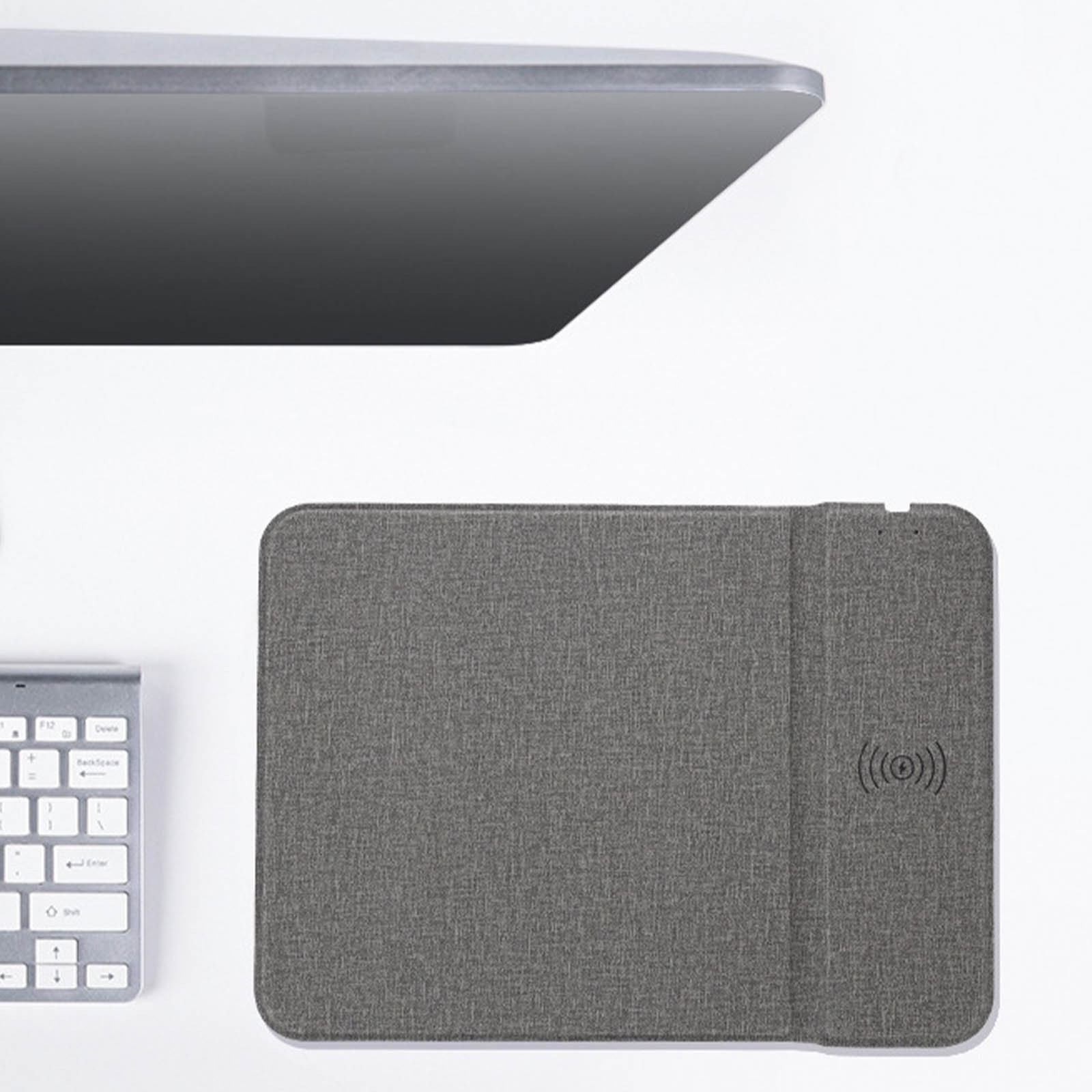 EGNMCR Flat Clicker Mouse Pad With Wireless Charger, 15W Wireless Charger For All Devices Laptop Computer Mousepad With Mobile Phone Fast Charging Wireless Holder