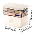 thumbnail image 3 of 3-Tier Storage Box Empty Family Emergencies First Aid Kit Container Portable Plastic Storage Organizer Multipurpose Box With Handle For Home Travel, 3 of 6
