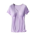 thumbnail image 3 of DPTALR Blouse d'Allaitement à Manches Courtes pour Grossesse et Grossesse, Couleur Unie, Col Rond, 3 of 5