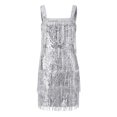 thumbnail image 4 of Ketyyh-chn99 Robes de Cocktail pour Femmes Robe d'Été Longue Robe de Soirée Dos Nu Col en V Élégante Robe de Cocktail pour Fête Argent,G, 4 of 5