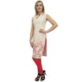 thumbnail image 1 of Bimba Tunique Sans Manches à Imprimé Floral Crème pour Femme, Kurta Kurti de Designer-14, 1 of 6