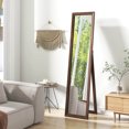 thumbnail image 4 of Gymax 61'' x 14.5'' Full Length Mirror w/ Stand Solid Wood Frame Full Body Mirror, 4 of 9